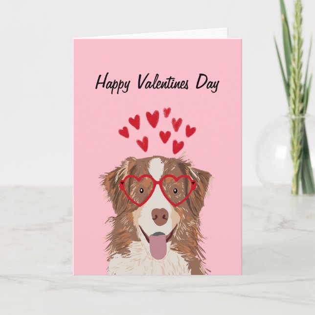 hund för Australian shepherd Red Merle valentiness Helgkort (Framsida)