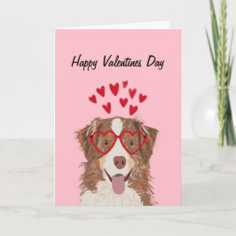 hund för Australian shepherd Red Merle valentiness Helgkort