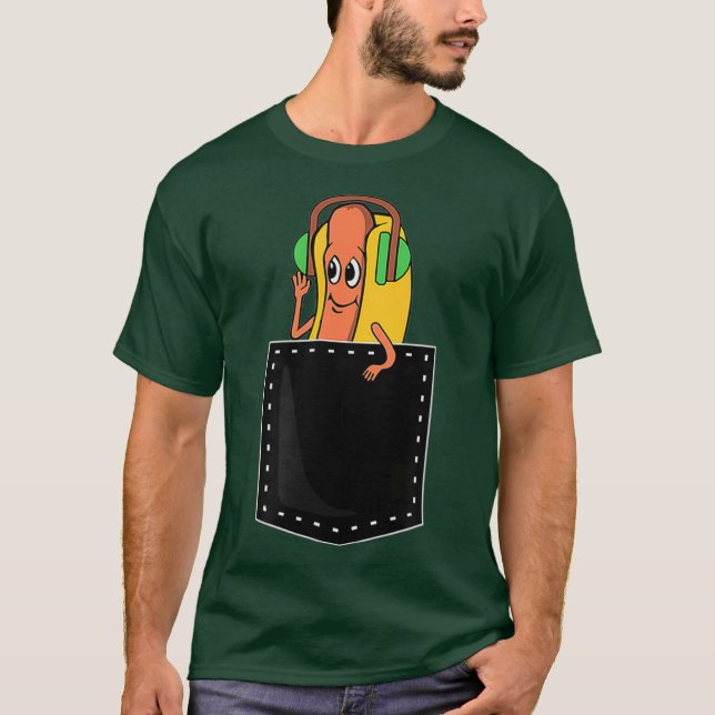 Hund för avräkning av Hett i mitt fickpapper T Shirt (Framsida)