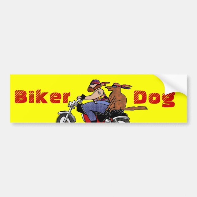 Hund för biker bildekal (Framsidan)