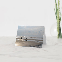 Hund för Boll-utcheckning på Beach Note Card Kort