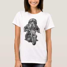 Hund för Bulldog-Biker T Shirt