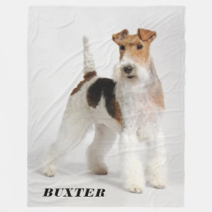 Hund för cute Wire Fox Terrier-foto Fleecefilt