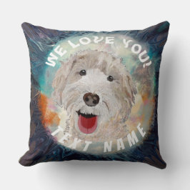Hund för dekorativ kudde för barn Cute Labradoodle