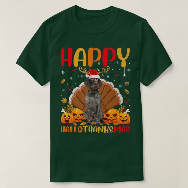 Hund för den tyske Wirehearing Pointer hund älskar T Shirt (Design framsida)
