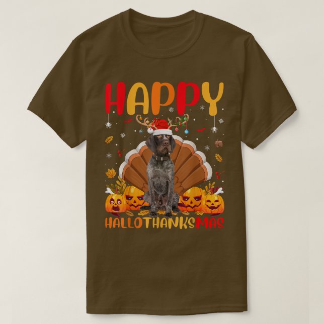 Hund för den tyske Wirehearing Pointer hund älskar T Shirt (Design framsida)