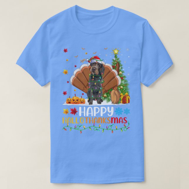 Hund för den tyske Wirehearing Pointer hund älskar T Shirt (Design framsida)