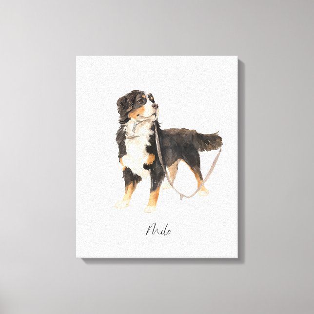 Hund för det vackra Bernese Mountain vid namn Milo Canvastryck (Framsida)