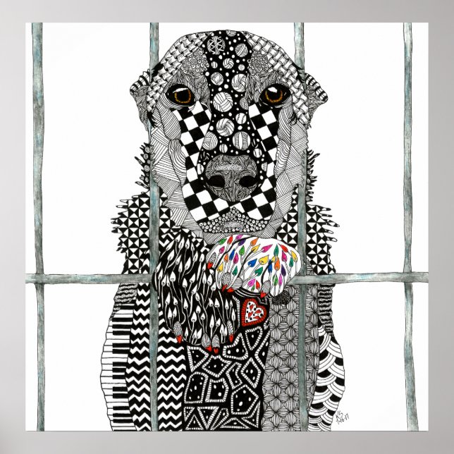 Hund för djurskydd Poster 24 tum x 24 tum (Framsidan)