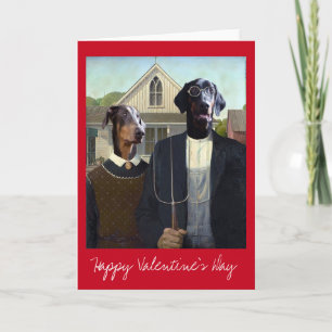 Hund för Doberman för valentines dayamerikan Helgkort