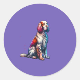 Hund för engelska Setter Runt Klistermärke