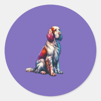 Hund för engelska Setter Runt Klistermärke