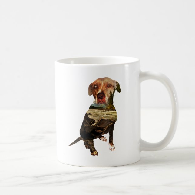 hund för exponering av dubbla kaffemugg (Höger)