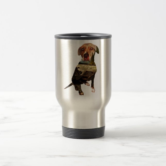 hund för exponering av dubbla resemugg (Center)