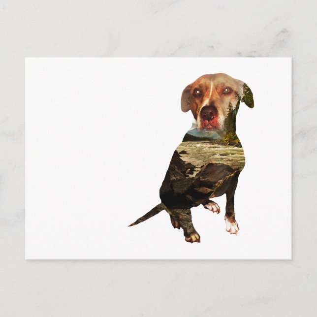 hund för exponering av dubbla vykort (Framsida)