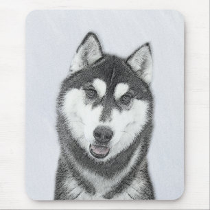 Hund för färgning av siberian husky (svart och vit musmatta