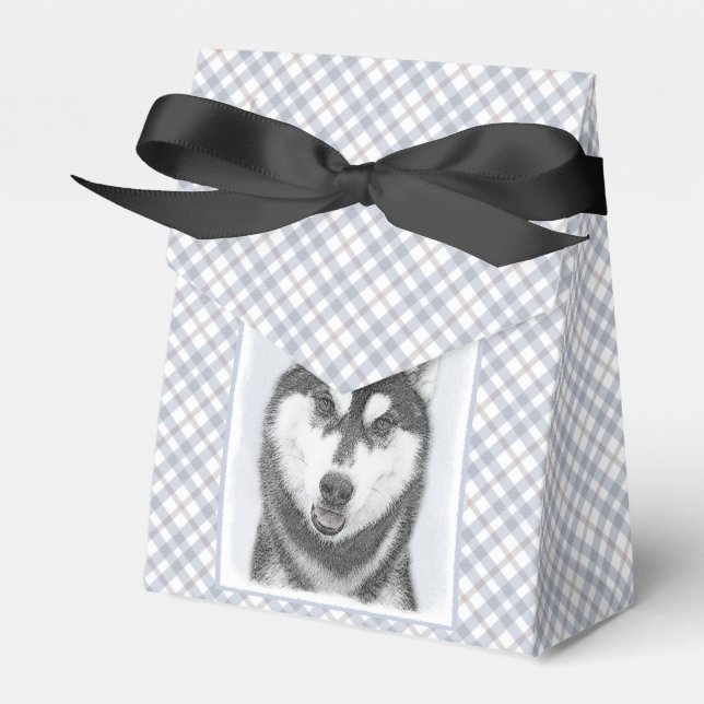 Hund för färgning av siberian husky (svart och vit presentaskar (Framsidan Sidan)