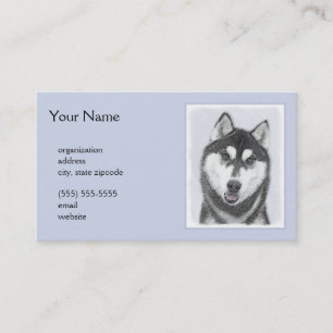 Hund för färgning av siberian husky (svart och vit visitkort