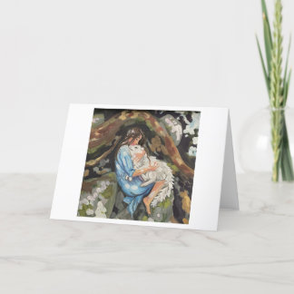 Hund för flickkrämning tack kort