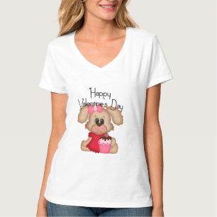 Hund för flickmarionettens dag t-shirt