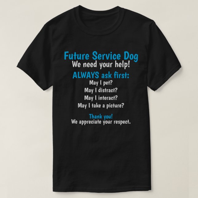 Hund för framtida tjänster t shirt (Design framsida)