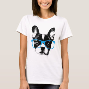 Hund för fransk bulldogg för Hipster Nerdy Tröja