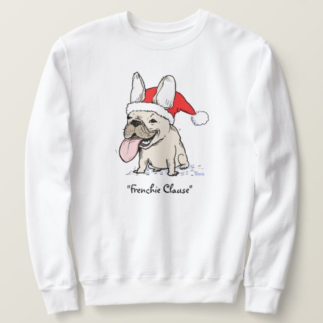 Hund för Funny Helgdag Fransk Bulldog Frenchie Cla Lång Ärmad Tröja (Design framsida)