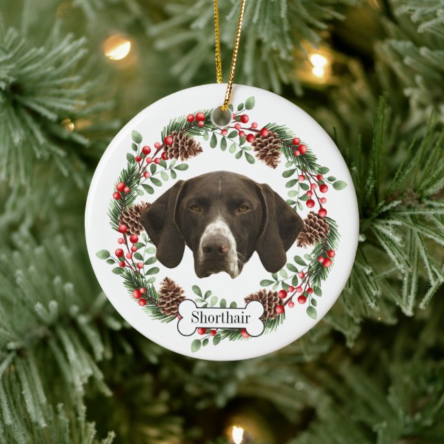 hund för german-kortkommandon julgransprydnad keramik (Träd)