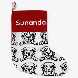 Hund för Golden Retriever-socklar Anpassade hund - Liten Julstrumpa