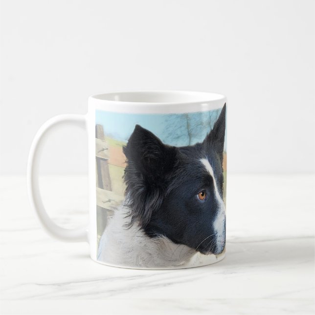 Hund för gränsCollieranch Kaffemugg (Vänster)