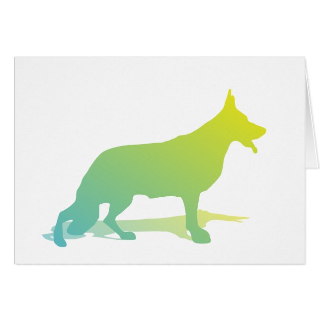 Hund för grönt hälsningskort (Framsidan Horizontal)