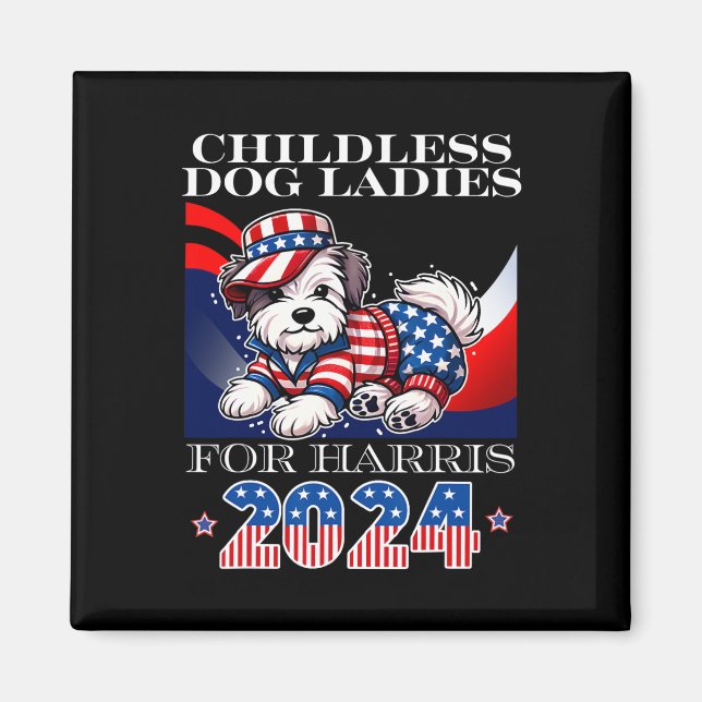 Hund för Harris 2024 Kamalas president Magnet (Framsidan)