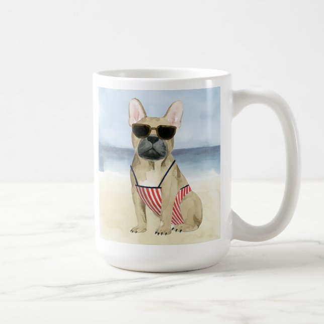 Hund för hett | Doft i solglasögon vid stranden Kaffemugg (Höger)