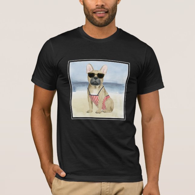 Hund för hett | Doft i solglasögon vid stranden T Shirt (Framsida)