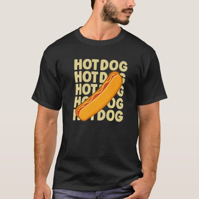 Hund för hett för en Hotdog T Shirt (Framsida)