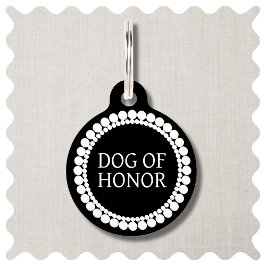 Hund för Honor Black and White Hund Pet ID-tagg Djurbricka