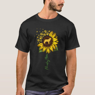 Hund för hustyskiffer för solrosblommor från Siber T Shirt