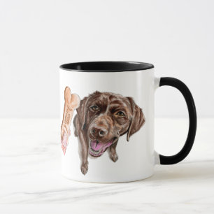 HUND för illustration för chokladlabbvattenfä Mugg