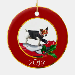 Hund för jackRussell Terrier Julgransprydnad Keramik