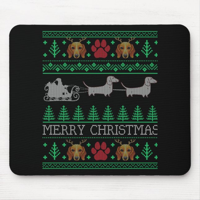 Hund för Jul Dachshund Wiener Musmatta (Framsidan)