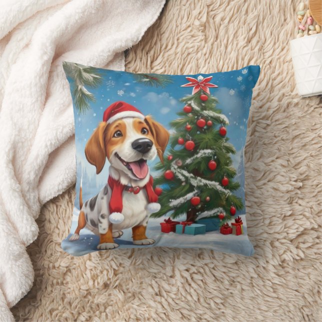 Hund för julbeagle kudde (Filt)