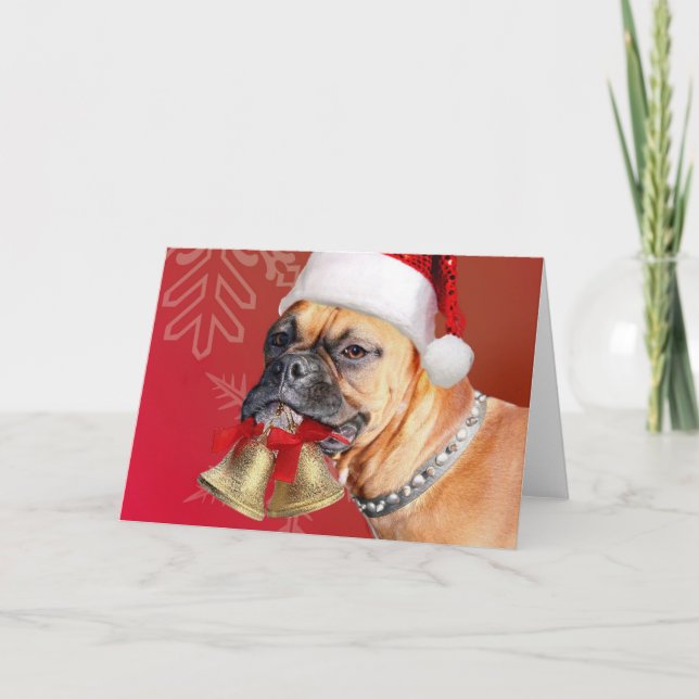 Hund för julboxare helgkort (Framsida)