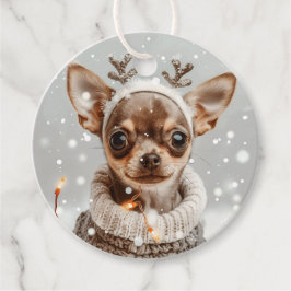 Hund för julchihuahua Reindeer Gåvor Etiketter