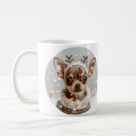 Hund för julchihuahua Reindeer Kaffemugg