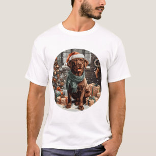 Hund för julchoklad Labrador Retriever T Shirt