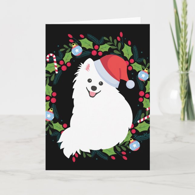 Hund för julfransare japansk spitz kort (Framsida)