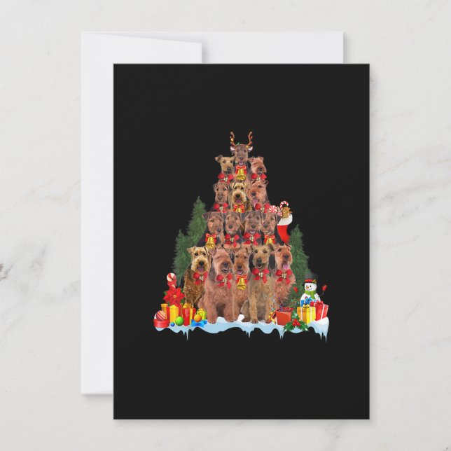 Hund för julgåvor från Julafton Träd i Pajama Wels Inbjudningar (Framsida)