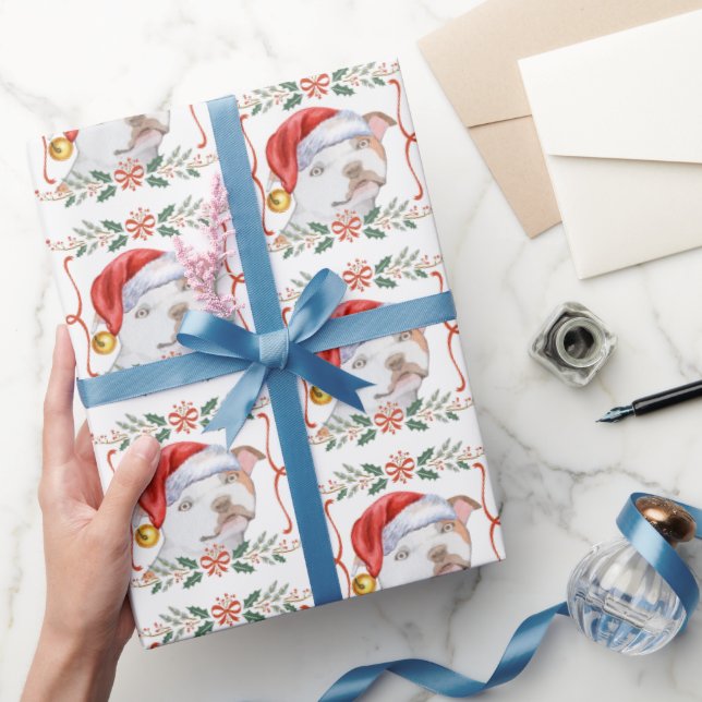 Hund för juljul i Stafford Bull Terrier Presentpapper (Gifting)