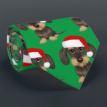Hund för jultomten i Dachshund Santa Teckel Slips<br><div class="desc">Lägg till lite helgdag till din garderoba med den här festliga gröntens nackslips som innehåller ett övertryck av en godtrogen vachshund som bär en julhatt. Vare sig du är på väg till kontoret Jul party eller till ett mer formellt evenemang i helgdag, kommer den här unika och öga-klickande halsen säkert...</div>