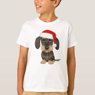 Hund för jultomten i Dachshund Santa Teckel T Shirt